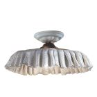 Handgjord keramisk taklampa med tyg- och metalleffekt - Modena Viadurini