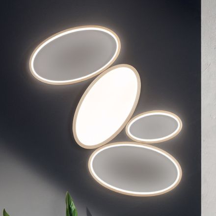 Modern dimbar LED-taklampa i vit eller guldmetall - Raissa Viadurini