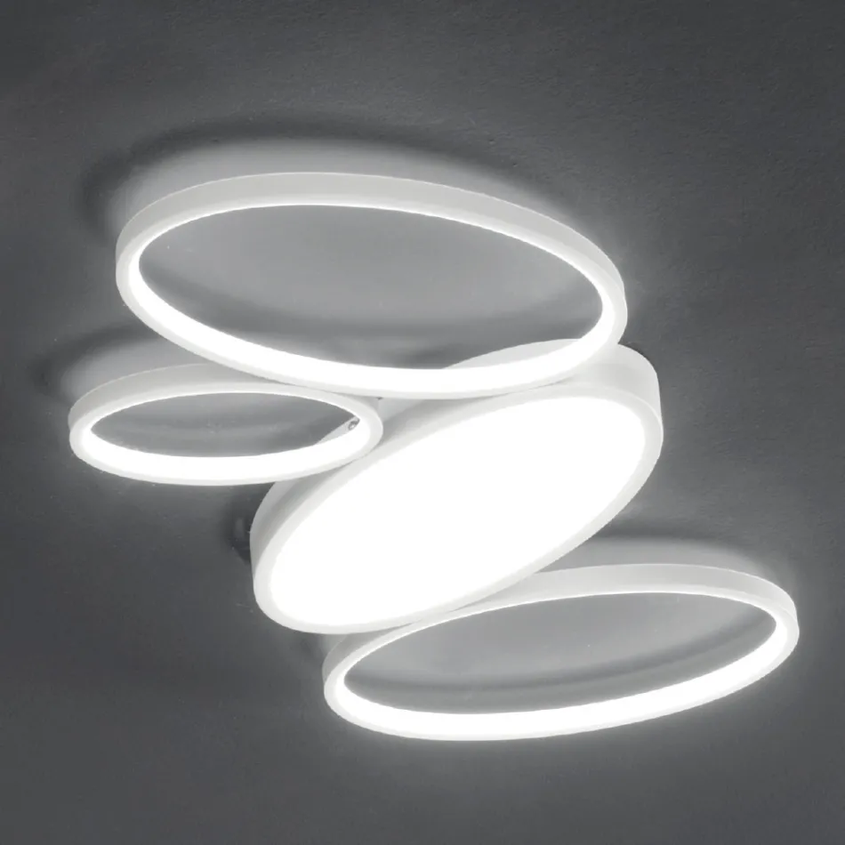 Modern dimbar LED-taklampa i vit eller guldmetall - Raissa Viadurini