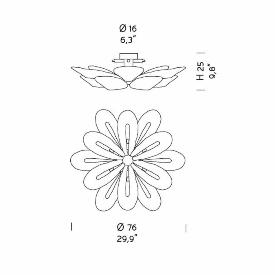 Modern venetiansk taklampa handgjord i Italien - Minos Viadurini