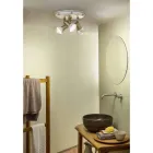 Rund taklampa 3 strålkastare i mässing och handmålad keramik - Savona Viadurini