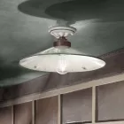 Vintage taklampa i keramik och handgjort järn i 3 storlekar - Asti Viadurini