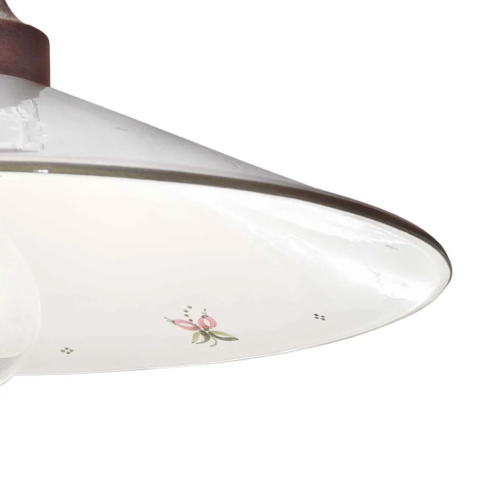 Vintage taklampa i keramik och handgjort järn i 3 storlekar - Asti Viadurini