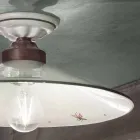 Vintage taklampa i keramik och handgjort järn i 3 storlekar - Asti Viadurini