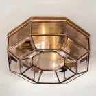 Vintage taklampa i polerad mässing och glas 2 storlekar - bunden av Il Fanale Viadurini