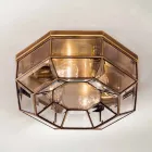 Vintage taklampa i polerad mässing och glas 2 storlekar - bunden av Il Fanale Viadurini