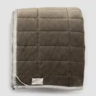 Pläd i bomullssatin och chenille med lurex, krita eller retrokant - Tortoro Viadurini