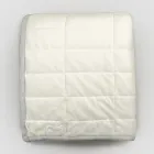 Pläd i bomullssatin och chenille med lurex, krita eller retrokant - Tortoro Viadurini