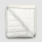 Pläd i bomullssatin och chenille med lurex, krita eller retrokant - Tortoro Viadurini