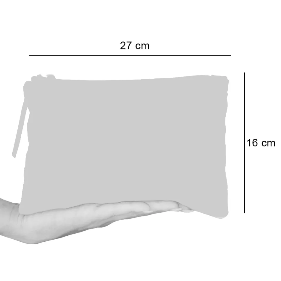 Konstnärlig handtryckt clutchväska, unikt stycke i bomull, 2 delar - Viadurini av Marchi Viadurini