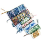 Konstnärlig handtryckt clutchväska, unikt stycke i bomull, 2 delar - Viadurini av Marchi Viadurini