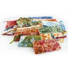 Konstnärlig handtryckt clutchväska, unikt stycke i bomull, 2 delar - Viadurini av Marchi Viadurini