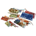 Konstnärlig handtryckt clutchväska, unikt stycke i bomull, 2 delar - Viadurini av Marchi Viadurini