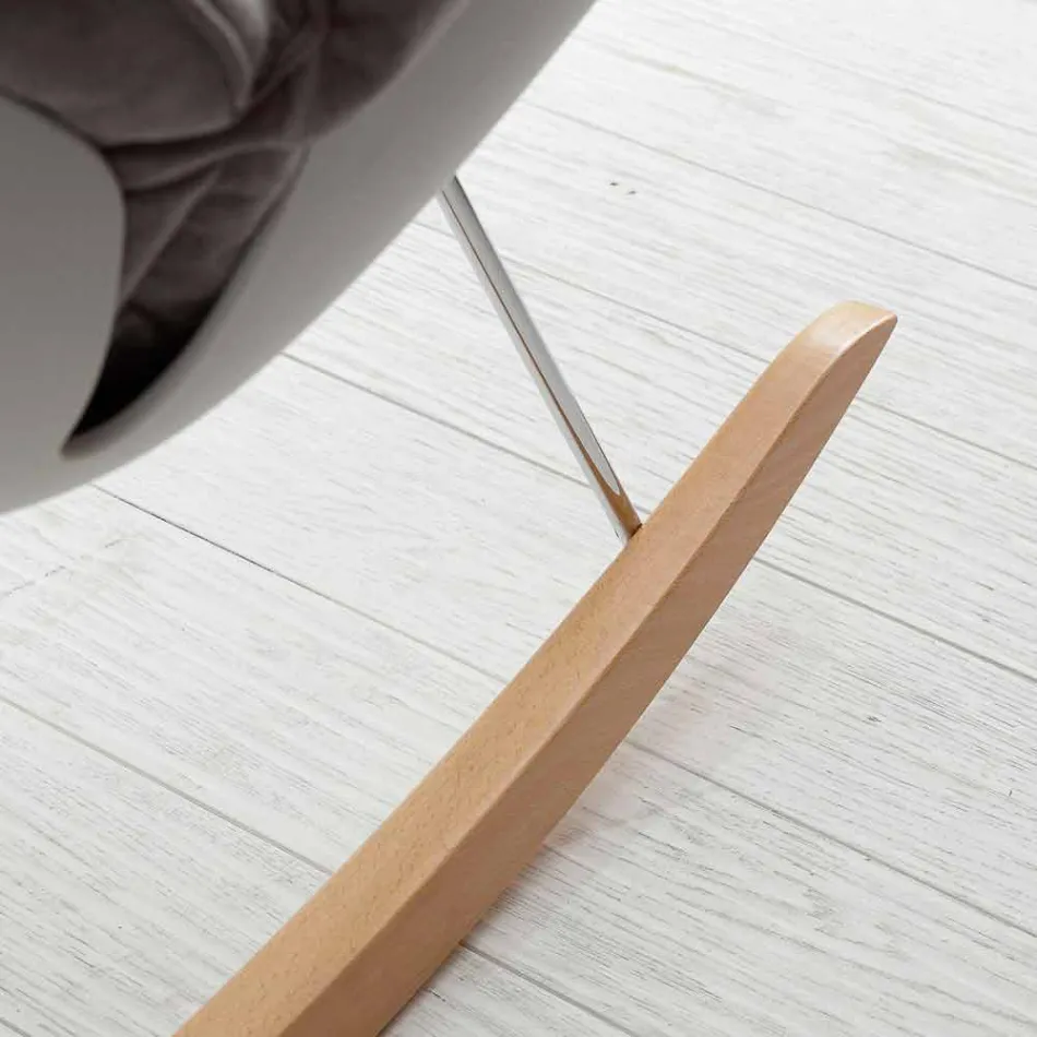 Gung fåtölj med modern avtagbara mjuka grå kudde Acacia Viadurini