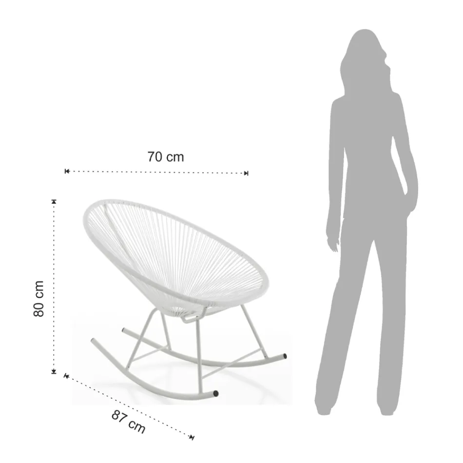 Gungfåtölj inomhus och utomhus i metall - Elio Viadurini