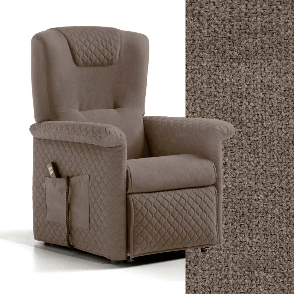 Lyftstol med 2 motorer och lyft-/avslappnings-/sängfunktioner Tillverkad i Italien - Giorgia Viadurini