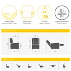 Lyftfåtölj med lyft-, avslappnings- och sängfunktioner Tillverkad i Italien - Talita Viadurini