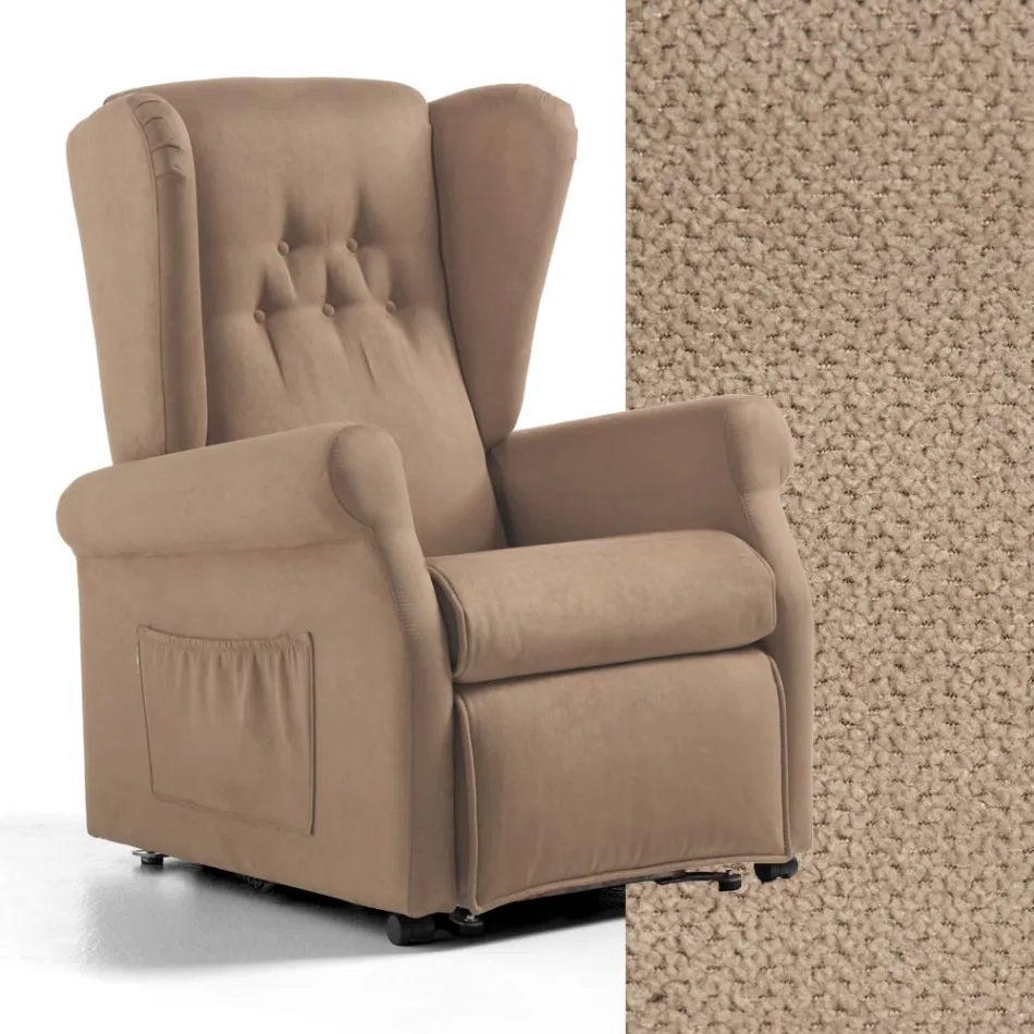 Tyglyftfåtölj med lyft-, avslappnings- och sängfunktioner - Romina Viadurini