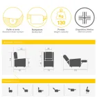 Tyglyftfåtölj med lyft-, avslappnings- och sängfunktioner - Romina Viadurini