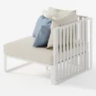 Höger hörn utomhusfåtölj i aluminium och remmar tillverkad i Italien - Juliediv Viadurini