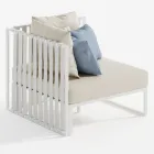 Utomhusfåtölj i vänster hörn i aluminium och remmar tillverkad i Italien - Juliediv Viadurini