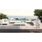 Utomhusfåtölj i vänster hörn i aluminium och remmar tillverkad i Italien - Juliediv Viadurini