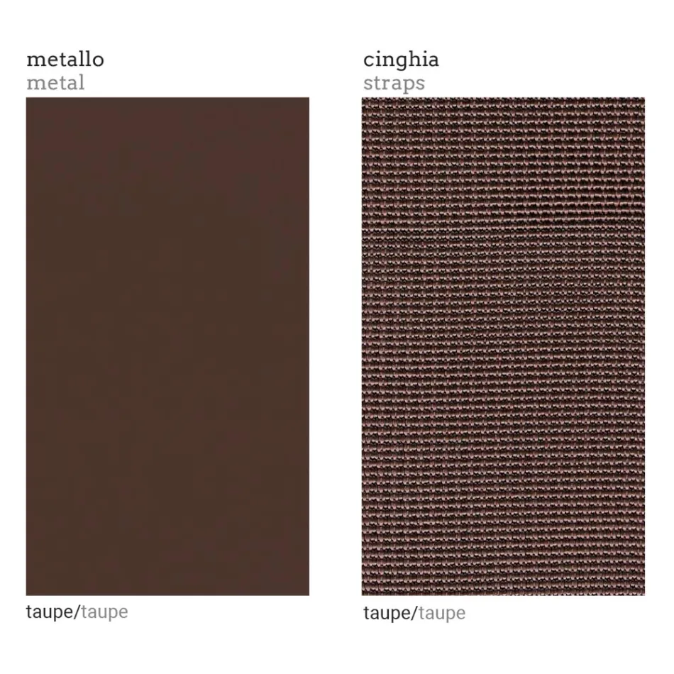 Utomhusfåtölj i vänster hörn i aluminium och remmar tillverkad i Italien - Juliediv Viadurini