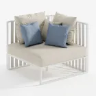 Utomhusfåtölj i vänster hörn i aluminium och remmar tillverkad i Italien - Juliediv Viadurini