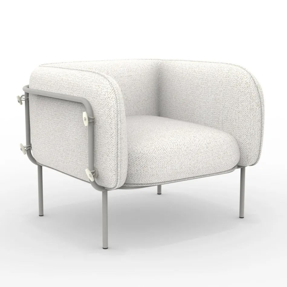 Låg utomhusfåtölj med vadderad sits Tillverkad i Italien - Planteringslåda Viadurini