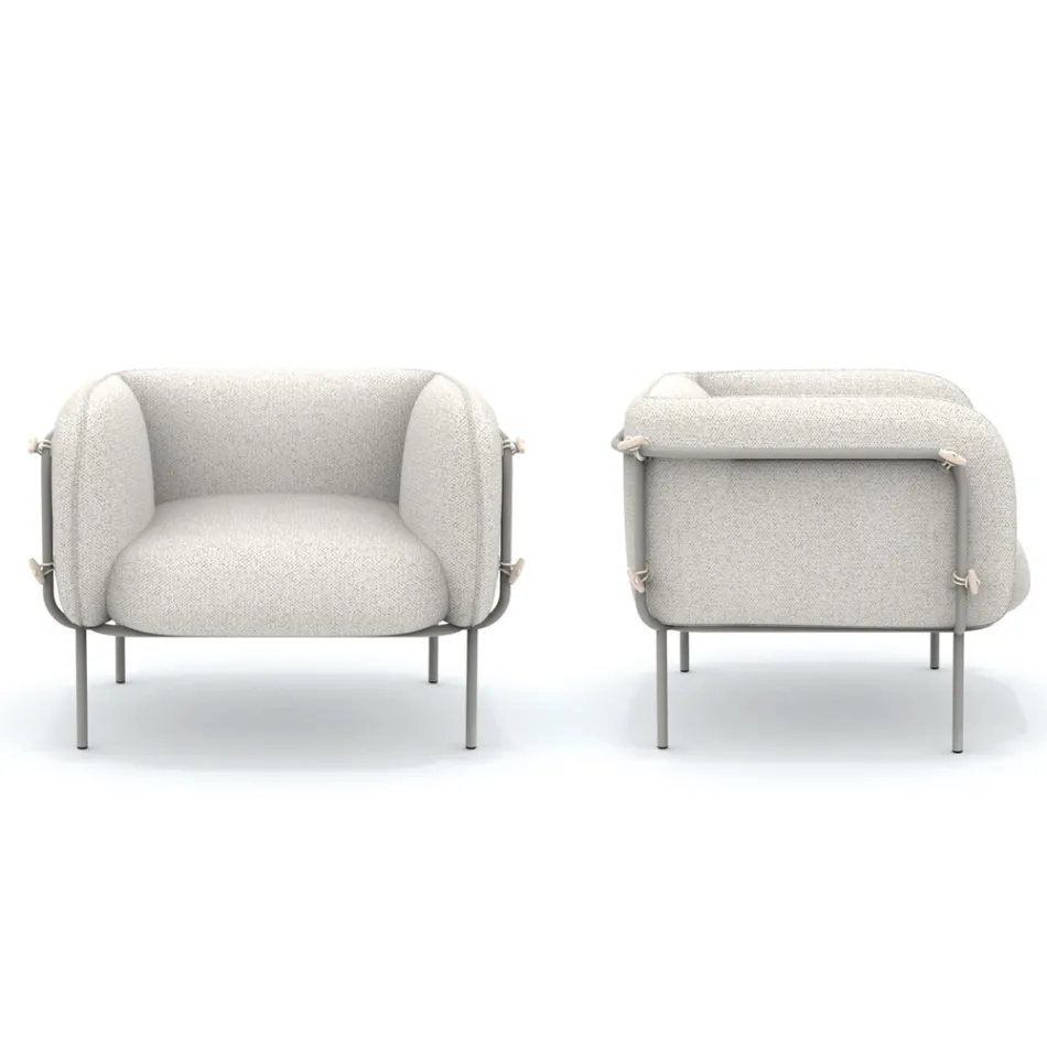 Låg utomhusfåtölj med vadderad sits Tillverkad i Italien - Planteringslåda Viadurini