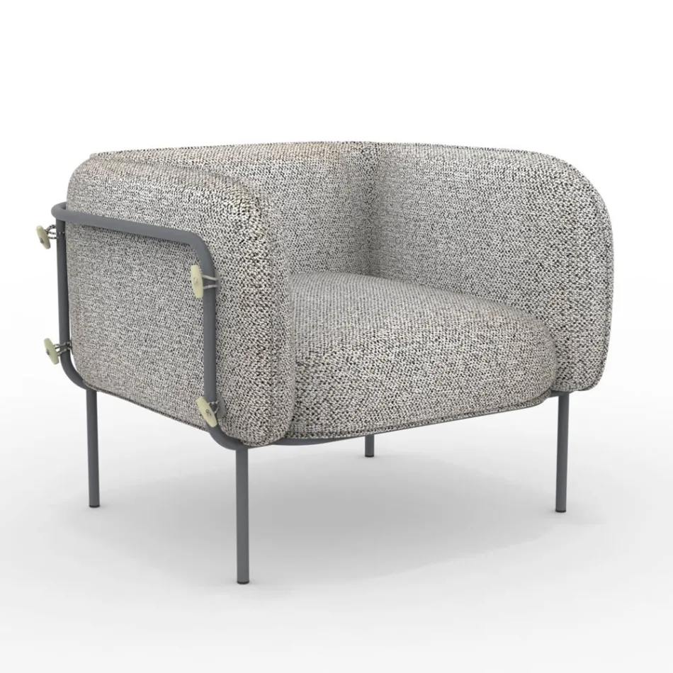 Låg utomhusfåtölj med vadderad sits Tillverkad i Italien - Planteringslåda Viadurini