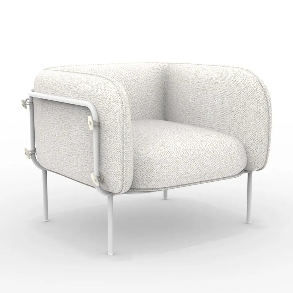 Låg utomhusfåtölj med vadderad sits Tillverkad i Italien - Planteringslåda Viadurini