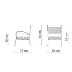 Låg trädgårdsfåtölj i galvaniserat stål med armstöd Made in Italy - Selvaggia Viadurini