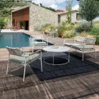 Trädgårdsfåtölj i låg aluminium och ryggstöd med rep - Resplendent Viadurini