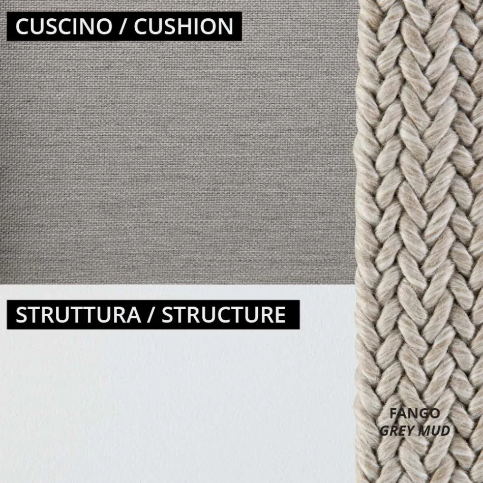 Låg trädgårdsfåtölj med dyna ingår Tillverkad i Italien - Prato Viadurini