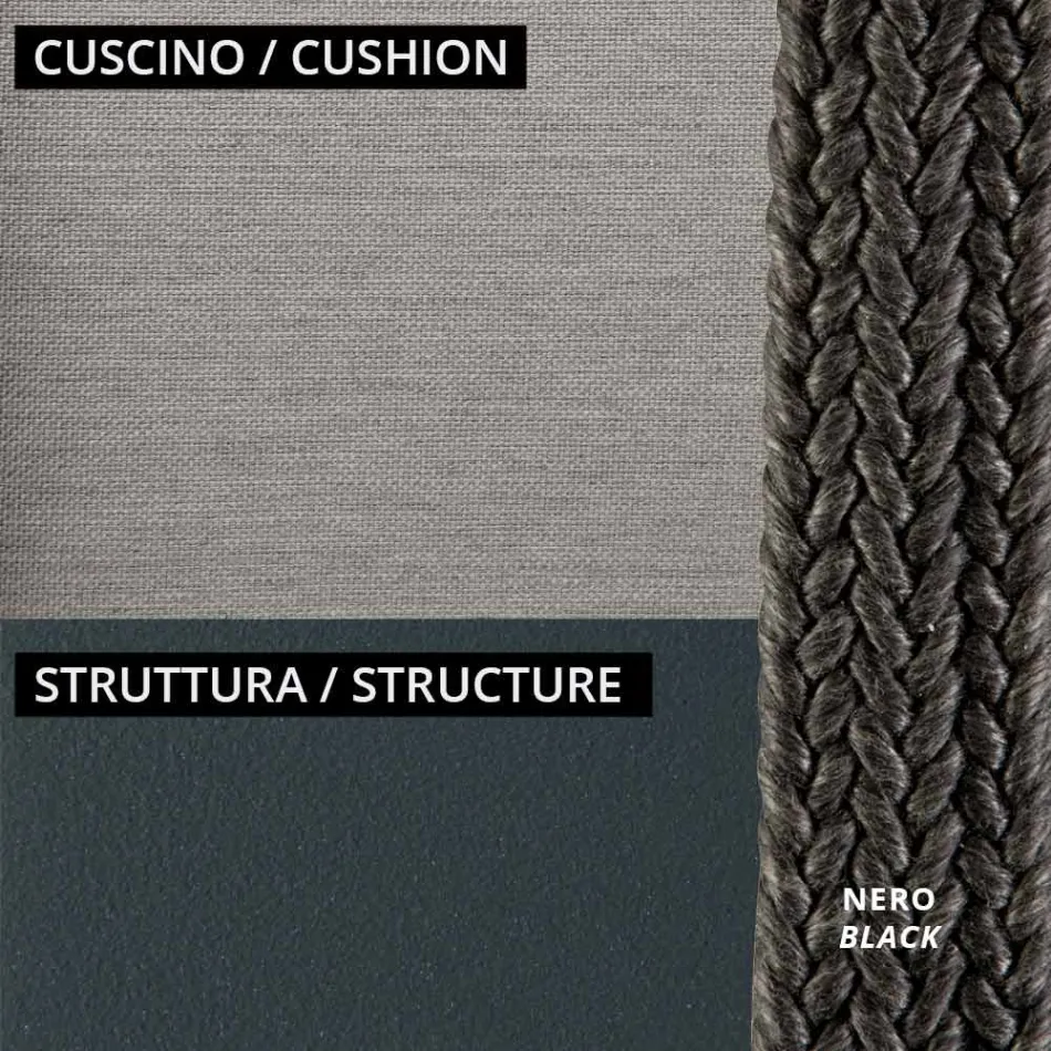 Låg trädgårdsfåtölj med dyna ingår Tillverkad i Italien - Prato Viadurini