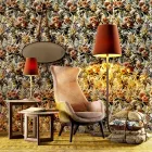 Bergére fåtölj i Grilli Wilde design tyg tillverkat i Italien Viadurini