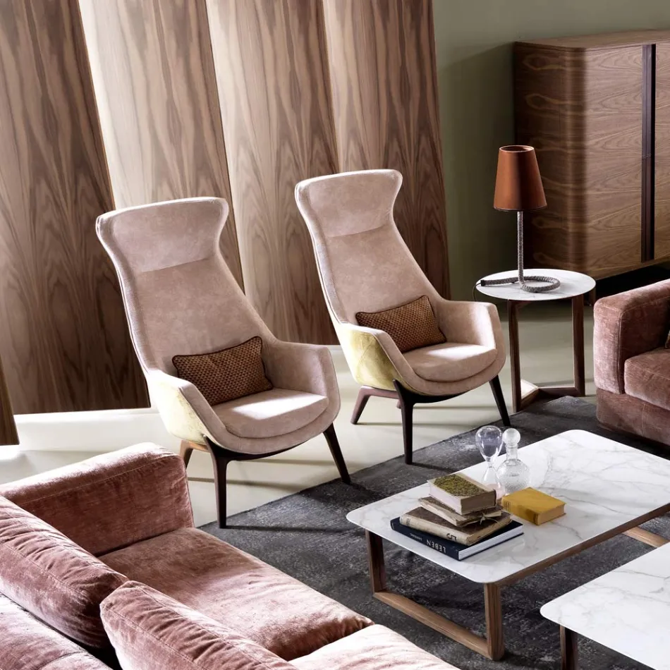 Bergére fåtölj i Grilli Wilde design tyg tillverkat i Italien Viadurini