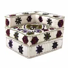 Chaise Longue fåtölj av etnisk design i lapparbomull, för vardagsrum - fiber Viadurini