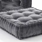 Etnisk design Chaise Longue fåtölj i grått eller blått sammet - Fiber Viadurini