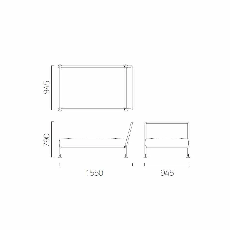 Fåtölj för schäslong för modern design för trädgård tillverkad i Italien - Ontario1 Viadurini