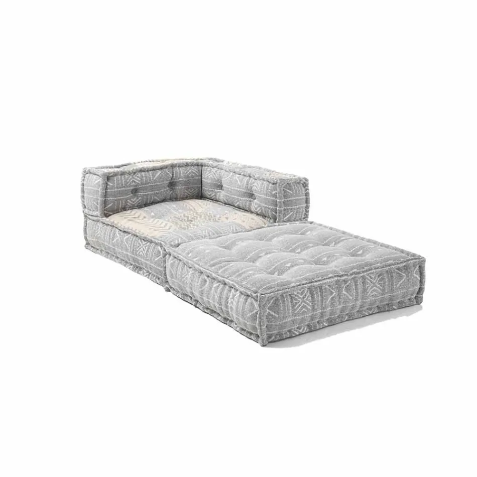 Chaise Longue fåtölj i patchwork bomull för etnisk design Lounge - Fiber Viadurini