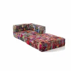 Chaise Longue fåtölj i patchwork bomull för etnisk design Lounge - Fiber Viadurini