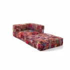 Chaise Longue fåtölj i patchwork bomull för etnisk design Lounge - Fiber Viadurini