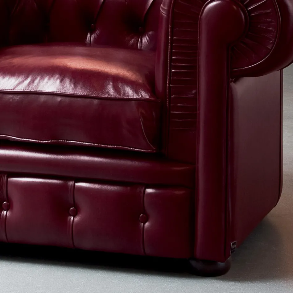 Klassisk fåtölj med lökformade fötter i bokträ Tillverkad i Italien - Spassoso Viadurini