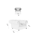 Klassisk fåtölj med lökformade fötter i bokträ Tillverkad i Italien - Spassoso Viadurini