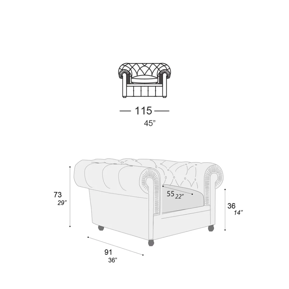 Klassisk fåtölj med lökformade fötter i bokträ Tillverkad i Italien - Spassoso Viadurini
