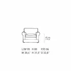 Klassisk vardagsrumsfåtölj klädd i tillverkad i Italien Tyg - Andromeda Viadurini