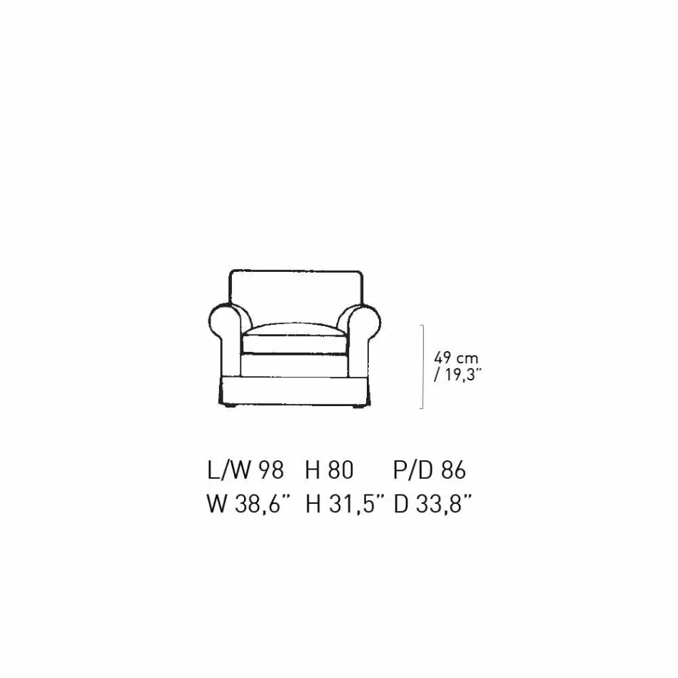 Klassisk vardagsrumsfåtölj klädd i tillverkad i Italien Tyg - Andromeda Viadurini