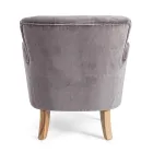 Klassisk fåtölj i trä och vadderad sits i quiltad bomull - Monny Viadurini